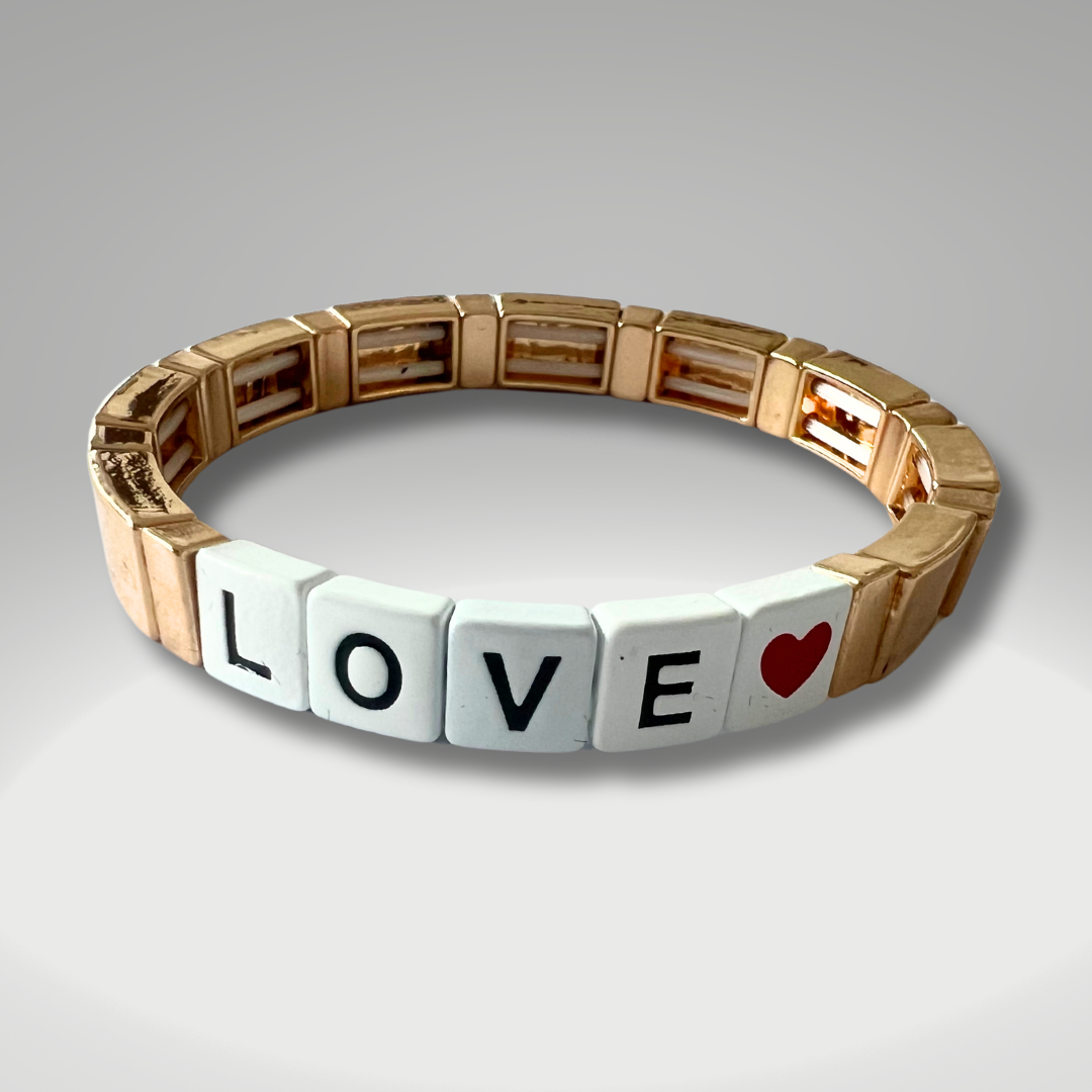 Brass Enamel Bracelets - LOVE