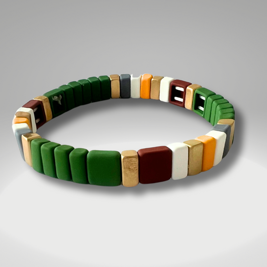 Brass Enamel Bracelets - Green